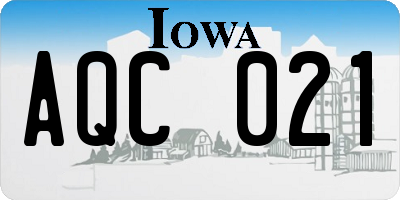 IA license plate AQC021