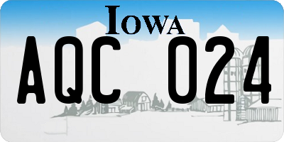 IA license plate AQC024