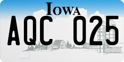 IA license plate AQC025