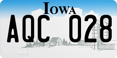 IA license plate AQC028
