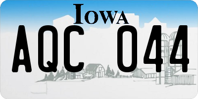 IA license plate AQC044