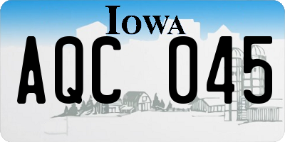 IA license plate AQC045