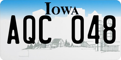 IA license plate AQC048
