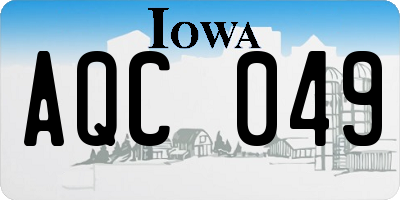 IA license plate AQC049