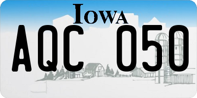 IA license plate AQC050