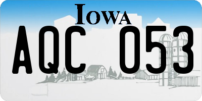 IA license plate AQC053