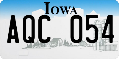 IA license plate AQC054