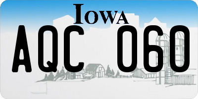 IA license plate AQC060