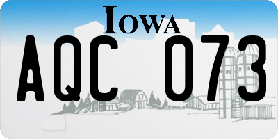 IA license plate AQC073