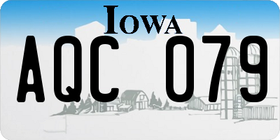 IA license plate AQC079