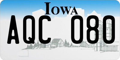 IA license plate AQC080