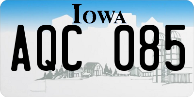 IA license plate AQC085