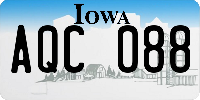 IA license plate AQC088