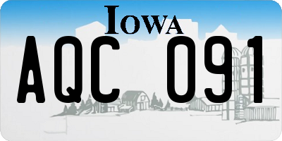IA license plate AQC091