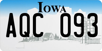 IA license plate AQC093