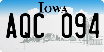 IA license plate AQC094