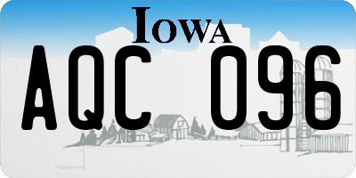 IA license plate AQC096