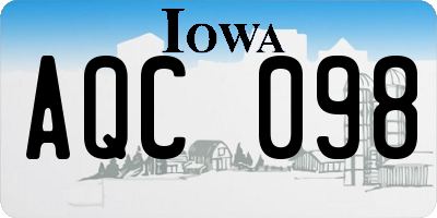 IA license plate AQC098