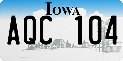 IA license plate AQC104