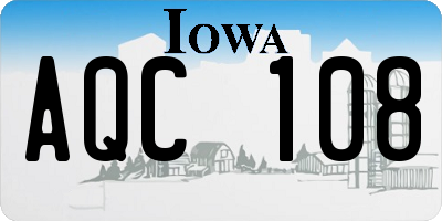 IA license plate AQC108