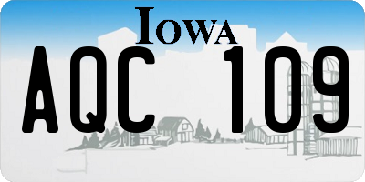 IA license plate AQC109
