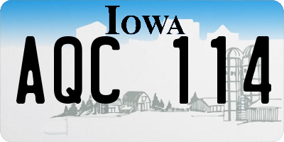 IA license plate AQC114
