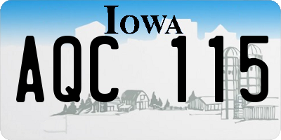 IA license plate AQC115