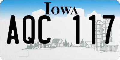 IA license plate AQC117