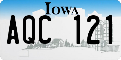 IA license plate AQC121
