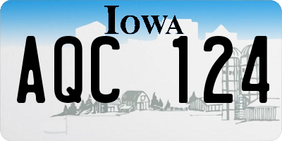 IA license plate AQC124