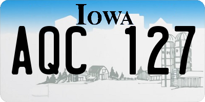 IA license plate AQC127