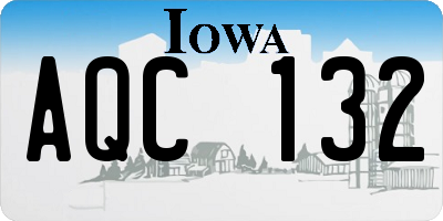 IA license plate AQC132