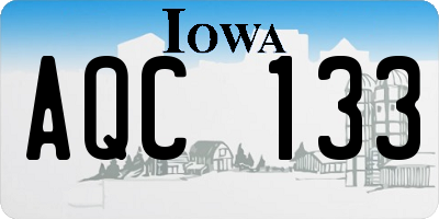 IA license plate AQC133