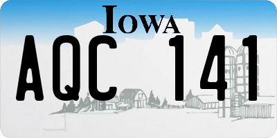 IA license plate AQC141