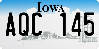 IA license plate AQC145