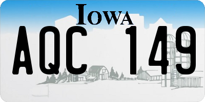 IA license plate AQC149