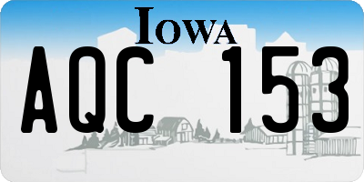 IA license plate AQC153