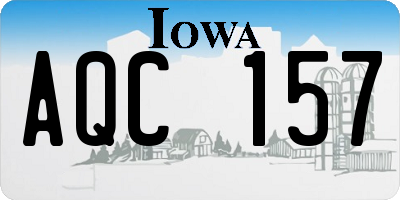 IA license plate AQC157
