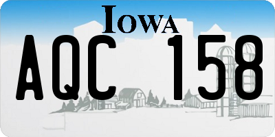 IA license plate AQC158