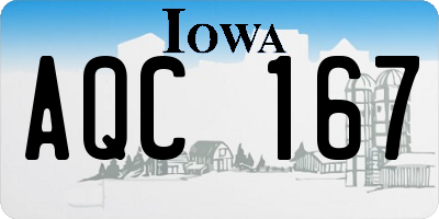IA license plate AQC167