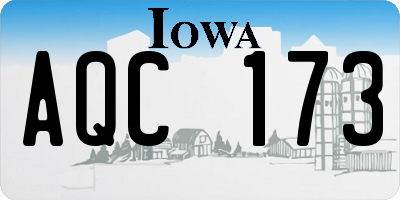 IA license plate AQC173