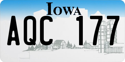 IA license plate AQC177