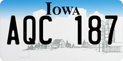 IA license plate AQC187