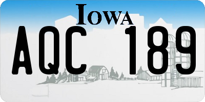 IA license plate AQC189