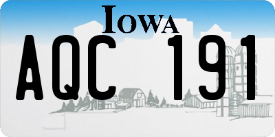 IA license plate AQC191