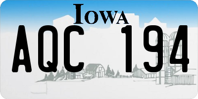 IA license plate AQC194