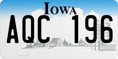 IA license plate AQC196