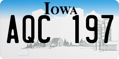 IA license plate AQC197