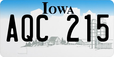 IA license plate AQC215