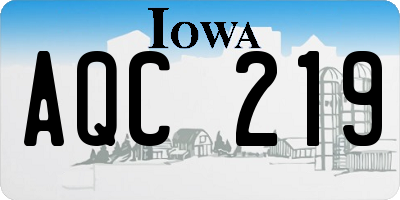 IA license plate AQC219